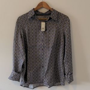 NWT Ann Taylor Silk Button Up